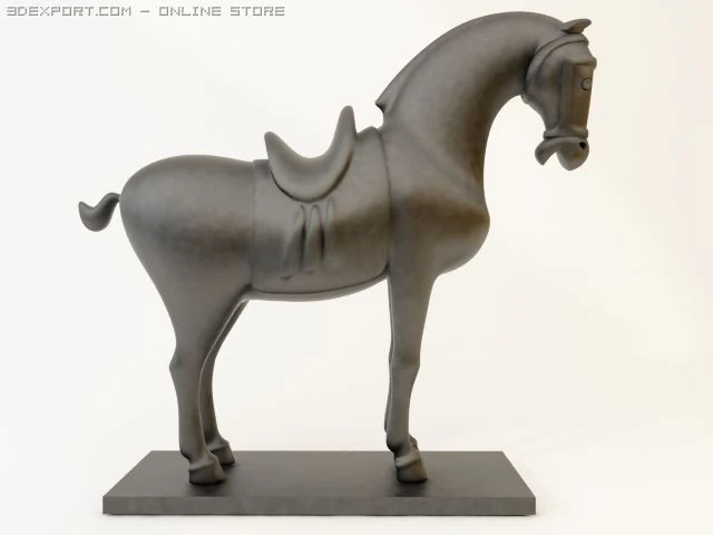horse statuette 3D Model .c4d .max .obj .3ds .fbx .stl .blend