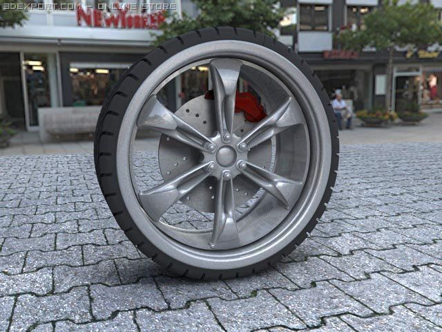 custom car wheel 3D Model .c4d .max .obj .3ds .fbx .stl .blend