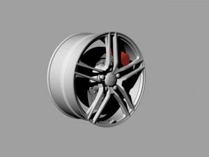 audi r8 wheel without tire Model 3D