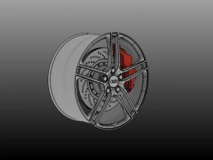 audi r8 wheel without tire 3D Model
