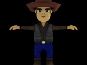 low poly cowboy Model 3D