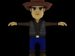 low poly cowboy 3D Model