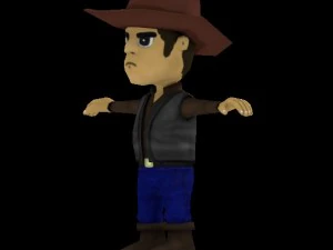 low poly cowboy 3D Model