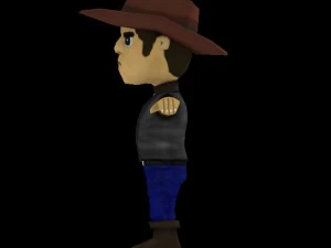 low poly cowboy 3D Model