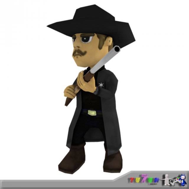 low poly sheriff Modèle 3D .c4d .max .obj .3ds .fbx .stl .blend 