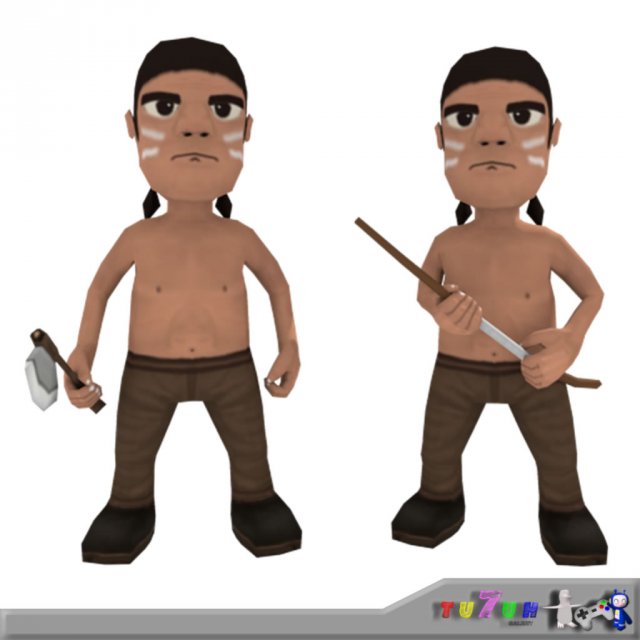 low poly indian warrior 3D Model .c4d .max .obj .3ds .fbx .stl .blend 