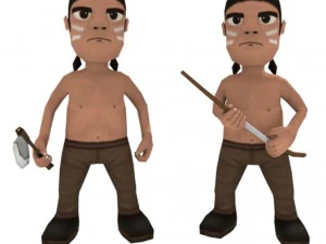 guerreiro indiano low poly Modelo 3D