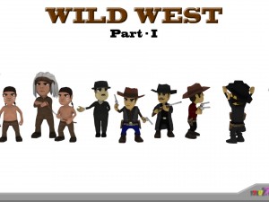 low poly wild west character pack 3D Модель