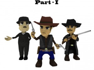 low poly wild west character pack 3D Model