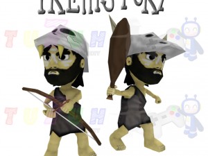 low poly prehistory character pack Model 3D
