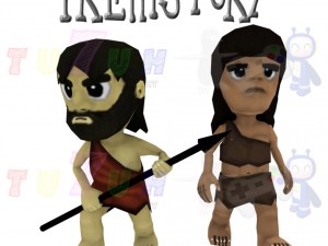 low poly prehistory character pack Model 3D