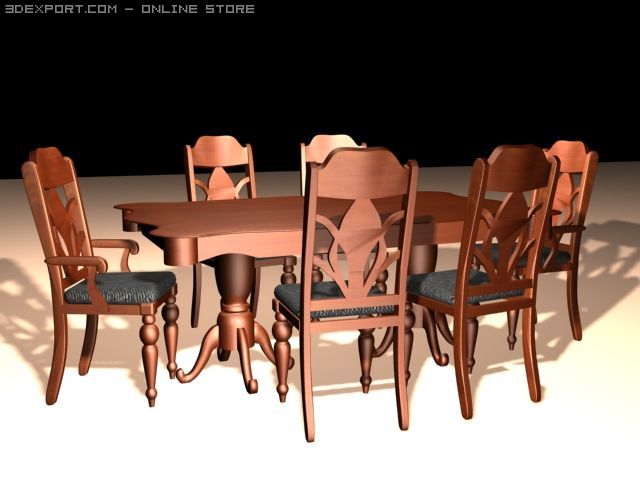 dining 3D 模型 .c4d .max .obj .3ds .fbx .stl .blend 