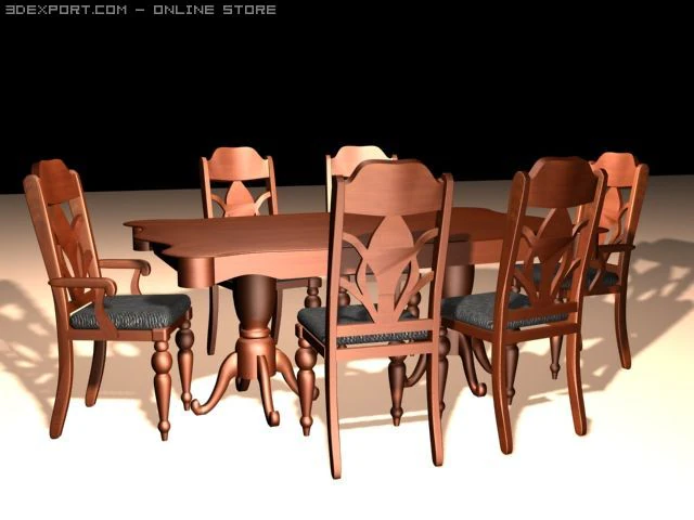 dining 3D Model .c4d .max .obj .3ds .fbx .stl .blend