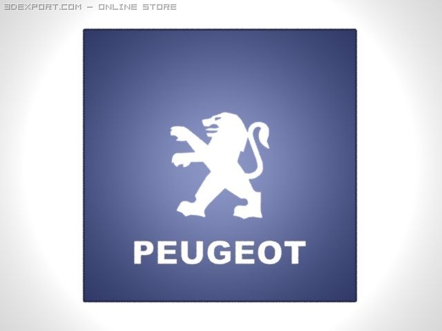 peugeot logo Model 3D .c4d .max .obj .3ds .fbx .stl .blend 