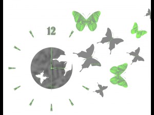 wall clock with butterfly 3D Model