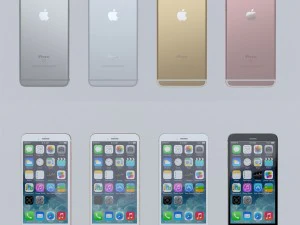 iphone 6s all colors high poly 3D Model
