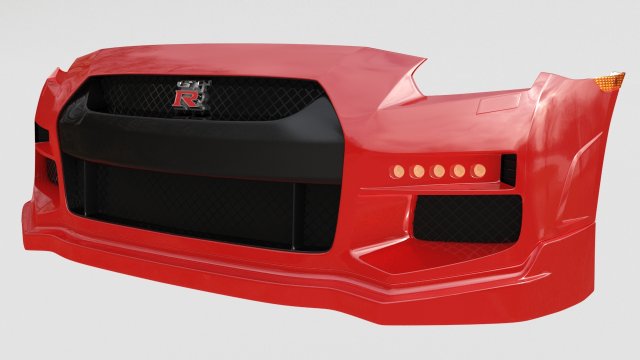 4 x gtr front bumpers 3D Model .c4d .max .obj .3ds .fbx .stl .blend 