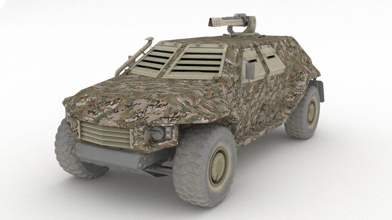 army car 3D Model .c4d .max .obj .3ds .fbx .stl .blend 
