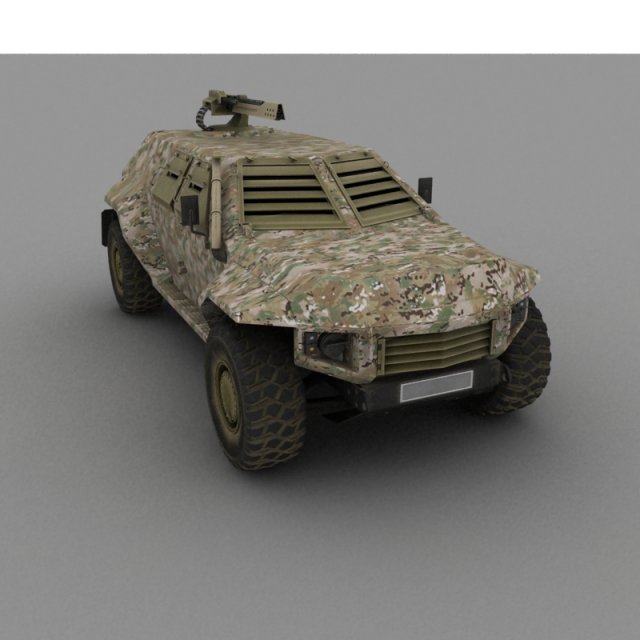 army car 3D Model .c4d .max .obj .3ds .fbx .stl .blend 