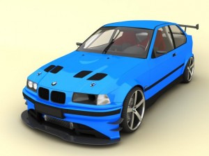 bmw e36 compact tuning 3D 모델