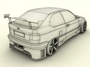 बीएमडब्ल्यू ई36 कॉम्पैक्ट ट्यूनिंग 3D मॉडल