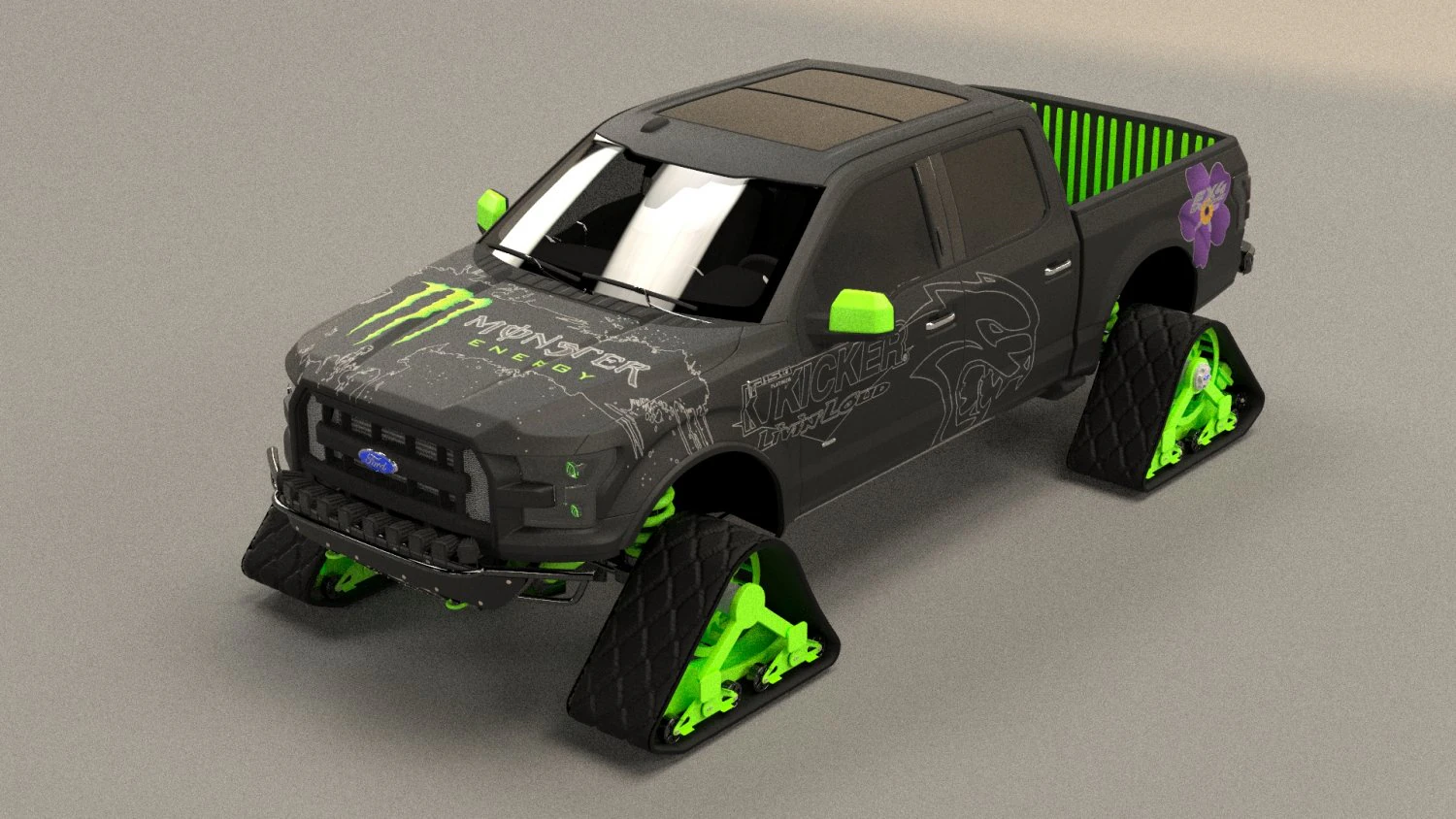 ford f150 raptor monster energy 3D Model .c4d .max .obj .3ds .fbx .stl .blend 
