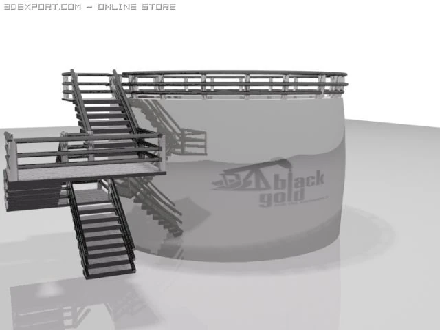 blackgold oil tank 3D Model .c4d .max .obj .3ds .fbx .stl .blend