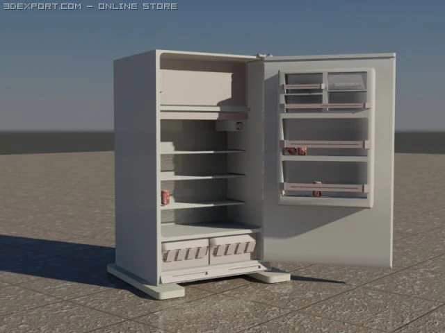 klasik buzdolabı 3D Model .c4d .max .obj .3ds .fbx .stl .blend 