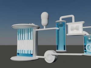 atomic reactor producing energy Model 3D