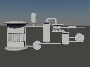 atomic reactor producing energy 3D Model