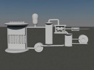 atomic reactor producing energy 3D Model