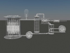 atomic reactor producing energy 3D Model