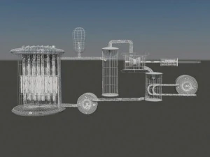 atomic reactor producing energy 3D Model