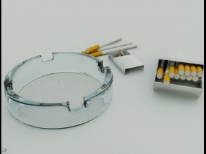 cigarette2 ashtraysmatches 3D Model