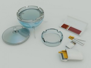 cigarette2 ashtraysmatches 3D Model