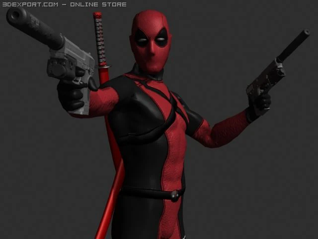 deadpool 3D Model .c4d .max .obj .3ds .fbx .stl .blend 