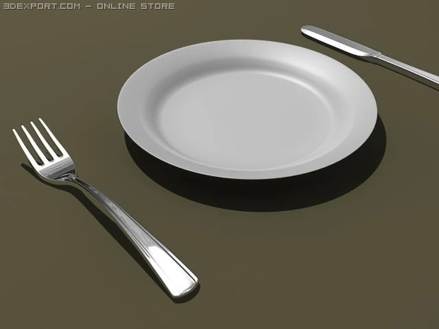 dinner set 3D Model .c4d .max .obj .3ds .fbx .stl .blend 