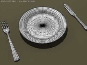 dinner set 3D Модель