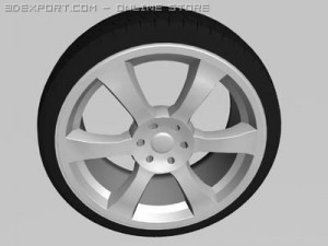 high poly rim with tyre 3D Model