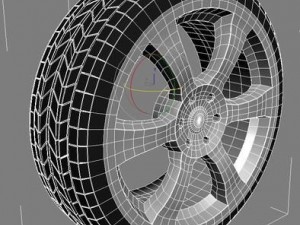 high poly rim with tyre 3D Model
