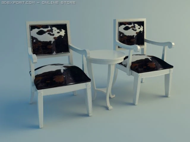 chair and table 3D Model .c4d .max .obj .3ds .fbx .stl .blend 