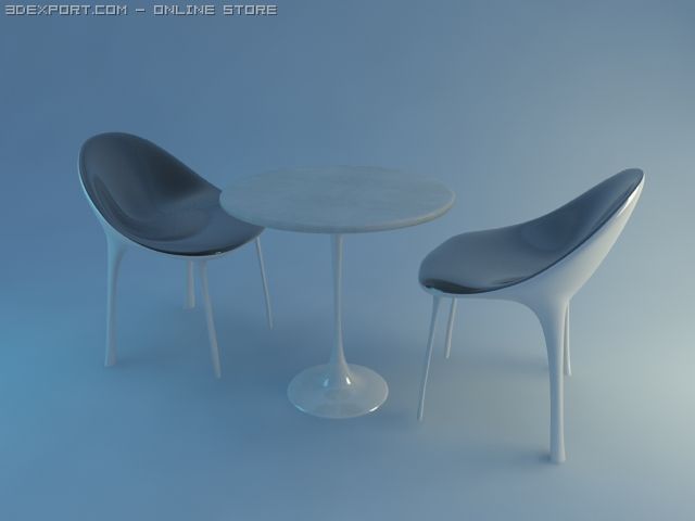 modern chair and table 3Dモデル .c4d .max .obj .3ds .fbx .stl .blend 