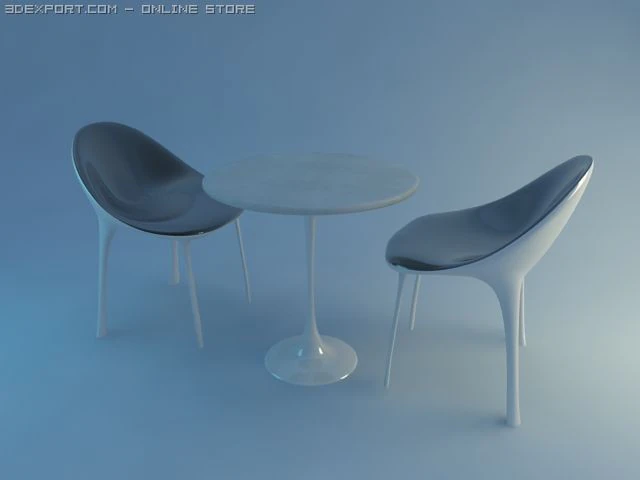 modern chair and table 3D Model .c4d .max .obj .3ds .fbx .stl .blend 