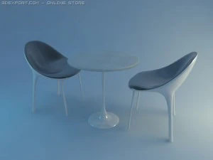 modern chair and table 3D Model
