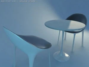 modern chair and table 3D Model