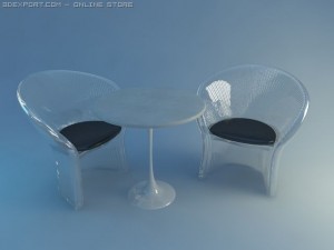 chair and table 3D Модель
