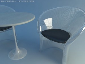 chair and table 3D-Modell