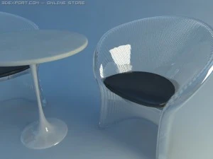 chair and table 3D Model