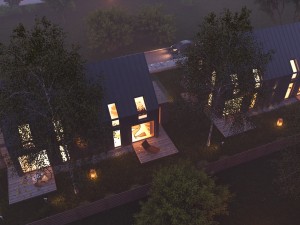 vray night scene - rendering modern house tutorial 3D Model
