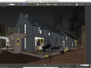 vray night scene - rendering modern house tutorial 3D Model